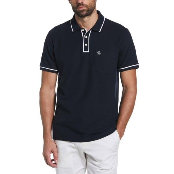 Original Penguin Mens Earl Cotton Pique Polo Shirt - Dark Sapphire