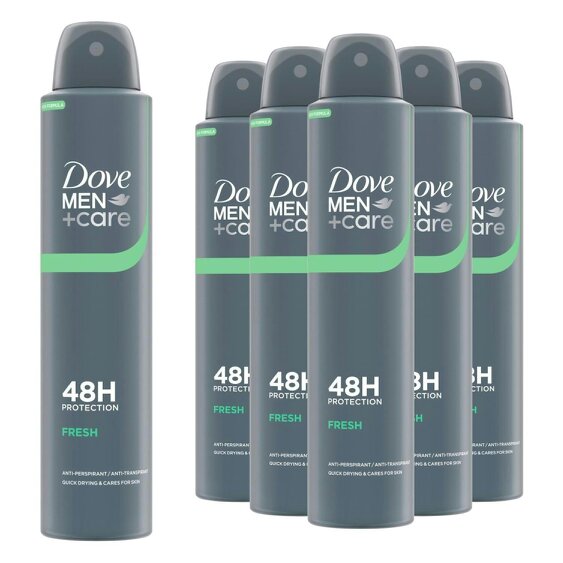 Dove Men+Care Antiperspirant Deodorant Fresh 6x200ml, 48H Sweat Protection