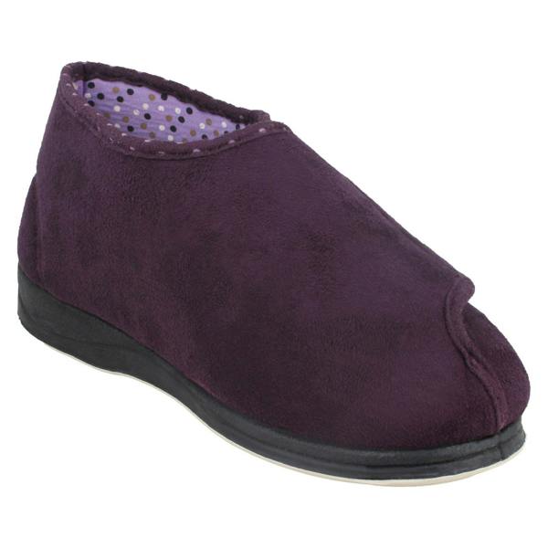 Padders Ladies Padders Wide Fitting Boot Style Slippers Cherish