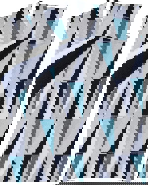 Smart Living Luxurious GEO Triangle Fleece Duvet Cover with Pillowcases - Navy