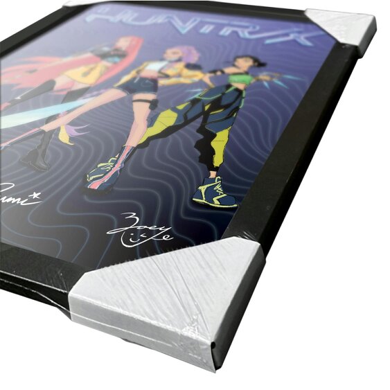 K-Pop Demon Hunters Huntrix Signature Framed Poster - Multicoloured