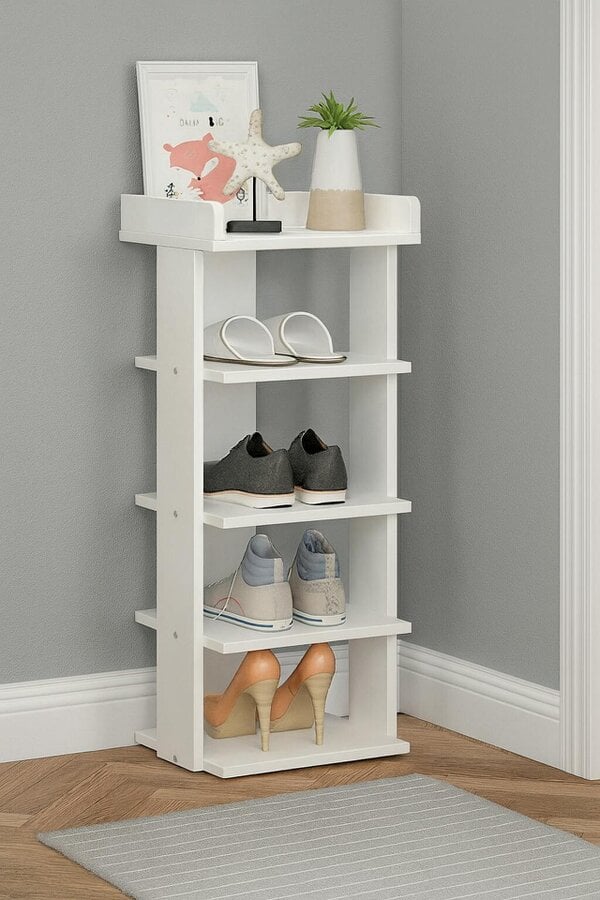 Neo White Multi-Layer Wooden Shoe Rack