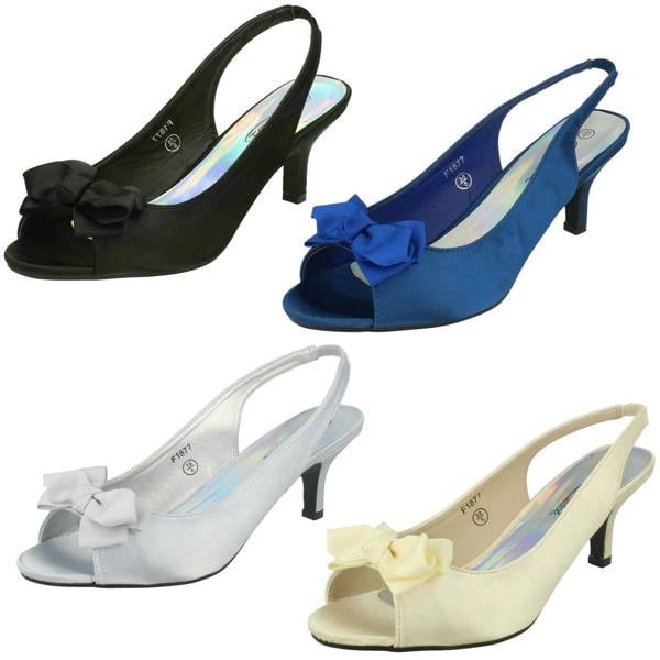 Spot On Ladies Spot On Slip On Slingback Heels