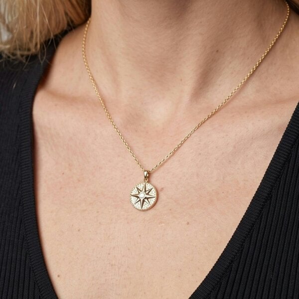 Uchi & Soto Enso Gold Star Pendant Necklace and Earrings Set