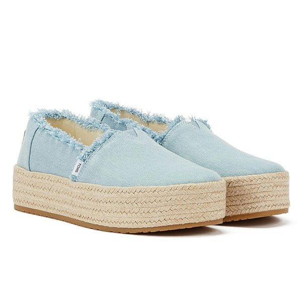 TOMS Washed Denim Valcia Pastel Blue Women's Blue Espadrilles