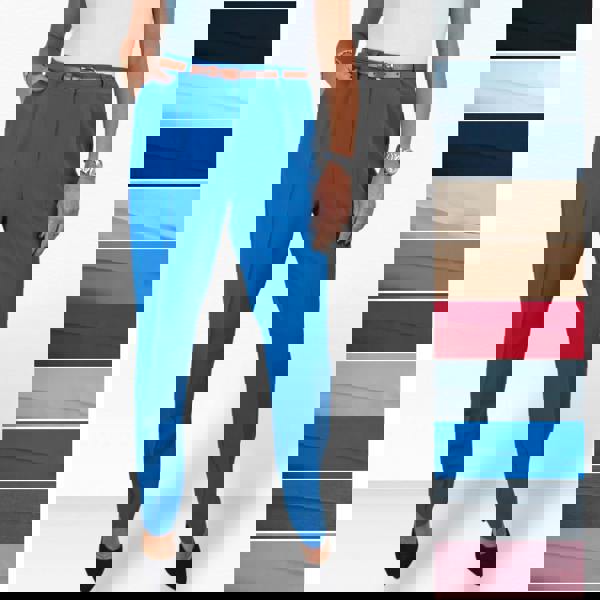 Paulo Due Women's Smart Tapered Leg Belted Trouser