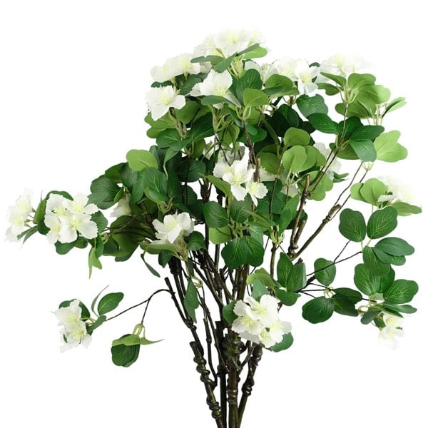 Leaf Pack of 6 x 60cm Flower Foliage Spray - White