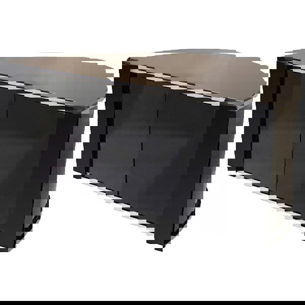 MDA Designs Sirius 850 Remote Friendly BeamThru Glass Door Gloss Black with Silver Trims Cabinet up to 40" LCD/Plasma/LED TV Stand