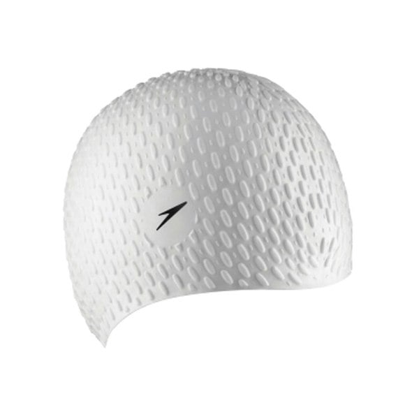 Speedo Unisex Adult Bubble Swim Cap - White