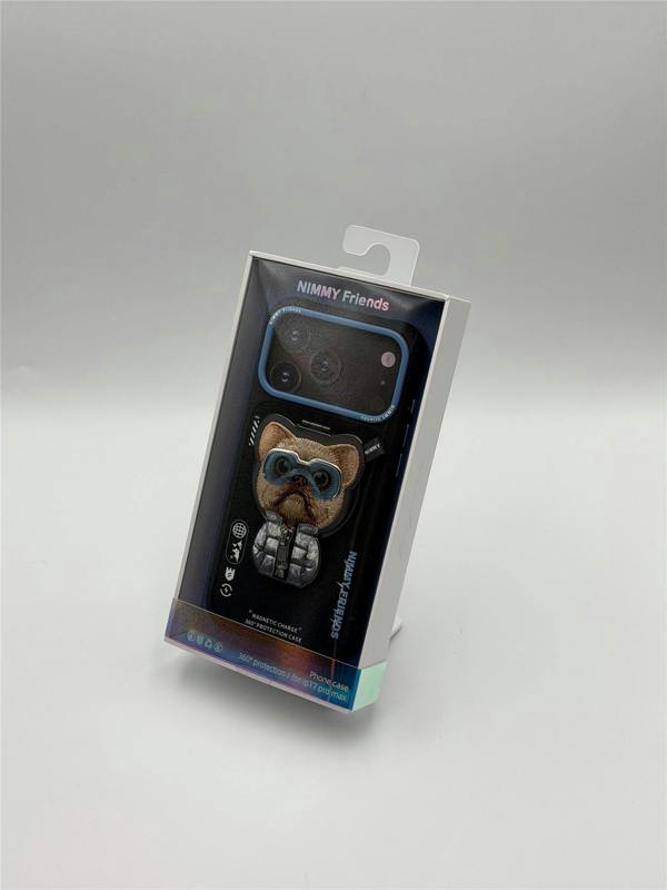 Nimmy Friends Nimmy Cool & Cute 2.0 Little Rich Tycoon Dog Case with MagSafe Stand for iPhone 17 Pro Max 6.9" Black Blue