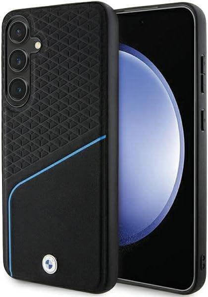 BMW Signature Leather Textured and Line with MagSafe Hard Case for Samsung Galaxy S24 6.2" Black - BMHMS24S23RDCLK