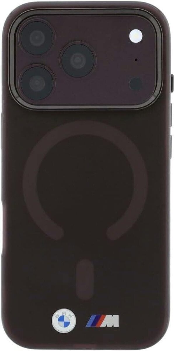 BMW M IML Frosted Metal Logo Trims Case with MagSafe for iPhone 17/18 Pro 6.3" Burgundy - BMHMP18L26HTFMILR