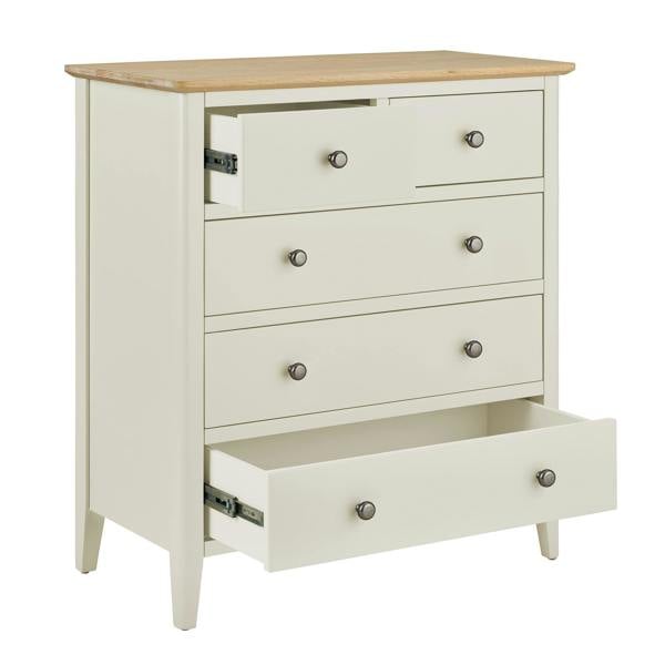Statement Furniture Pembroke Wooden 2 over 3 Chest of Drawers with Oak Top, Assembled Bedroom Storage