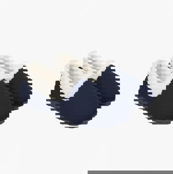 Sleepers SANDIE II Womens Textile Collared Full Slippers Navy