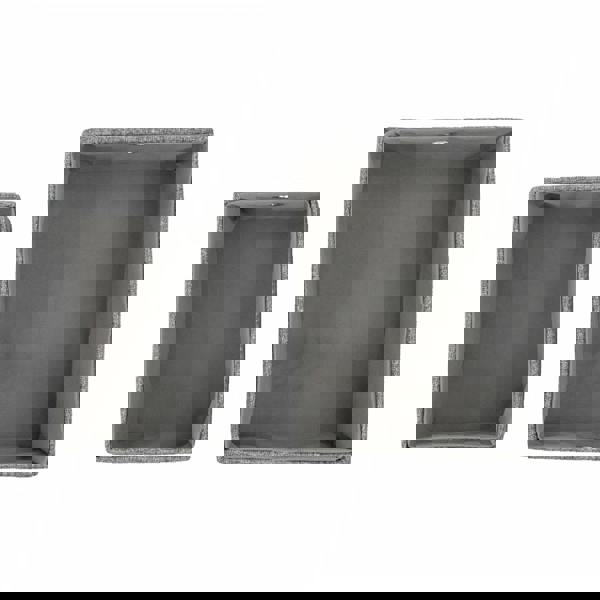 JVL Chroma Rectangular Lidded Fabric Storage Baskets for Home Organisation, Set of 2, Grey