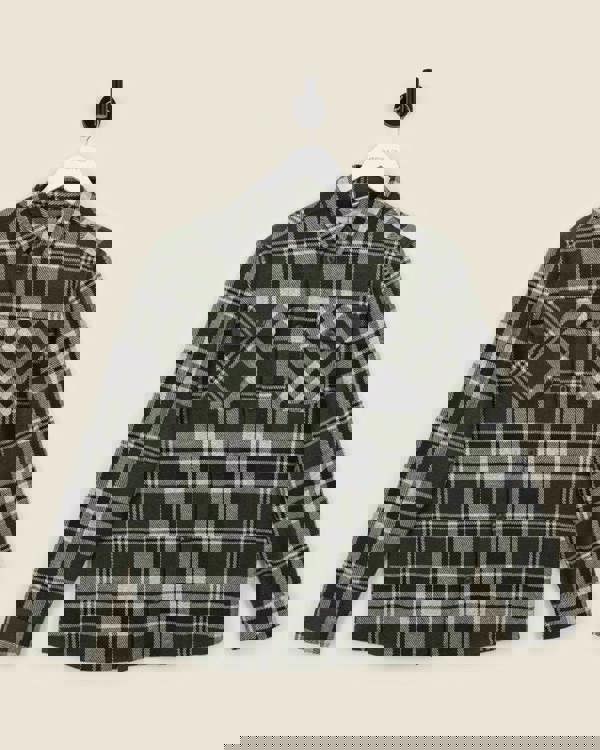 Larsson & Co Green Check Jersey Casual Overshirt