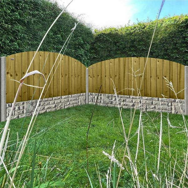 5 pack fence panel dome top feather edge fully framed [w.6ft x h.2ft] to shoulder 1