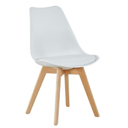 Kosy Koala Oak Effect Dining Table Set With 4 White Plastic Chairs And Bench Dining Room Furniture