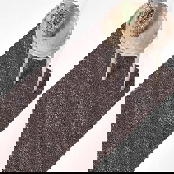 HOMESCAPES Denver Leather Woven Rug