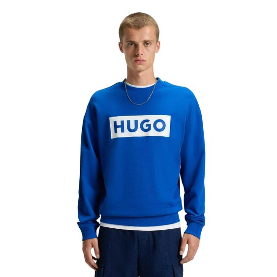 Hugo Mens Niero Logo Crew Neck Sweatshirt - Blue