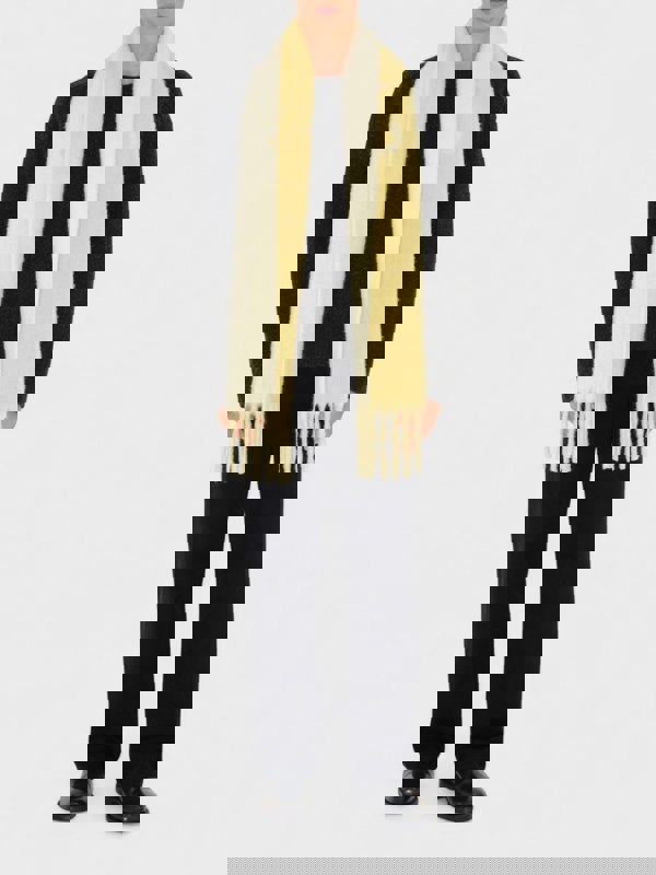 Burberry Logo Intarsia Reversible Scarf Alpaca Wool