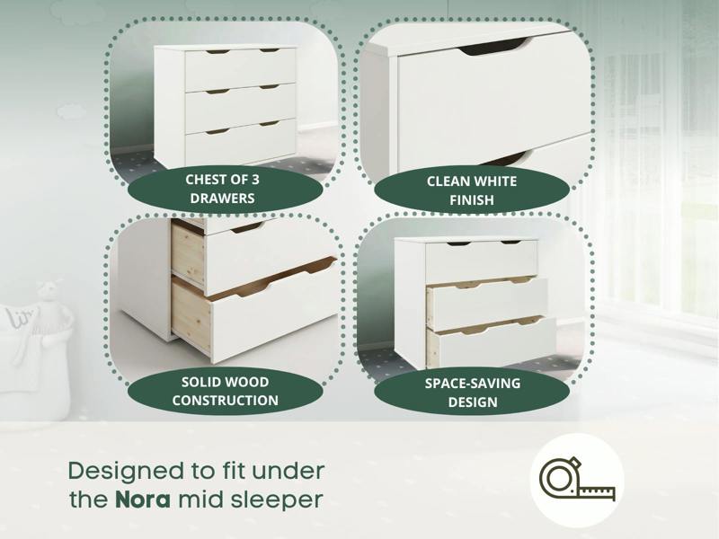 Noomi Nora Chest of 4 Drawers White