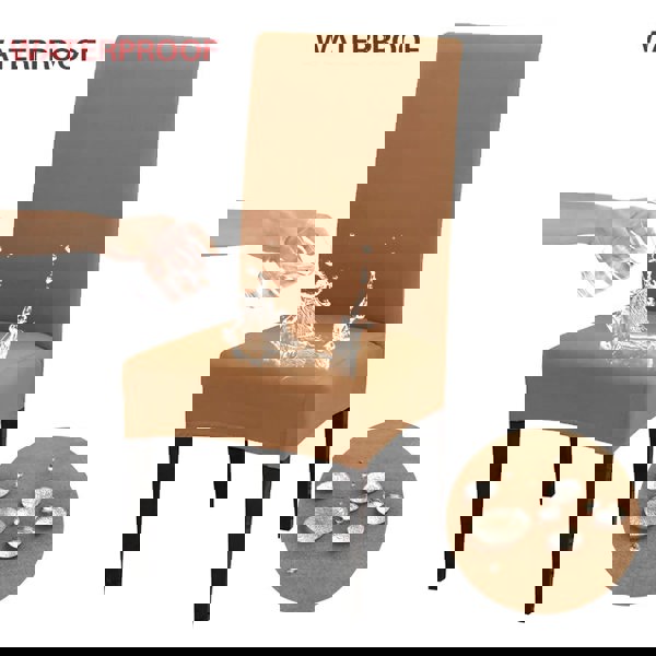 Anyseat Chair Cover Camel with Anti-Dirt and Waterproof Elastic Material for Dining Room Kitchen Wedding Hotel Banquet Restaurant