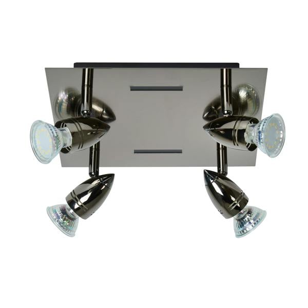 Pagazzi Lighting Clinton 4 Light Black Chrome Spotlight Ceiling Plate