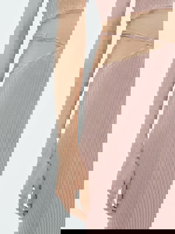 Amiri Ribbed Staggered Midi Skirt Pink