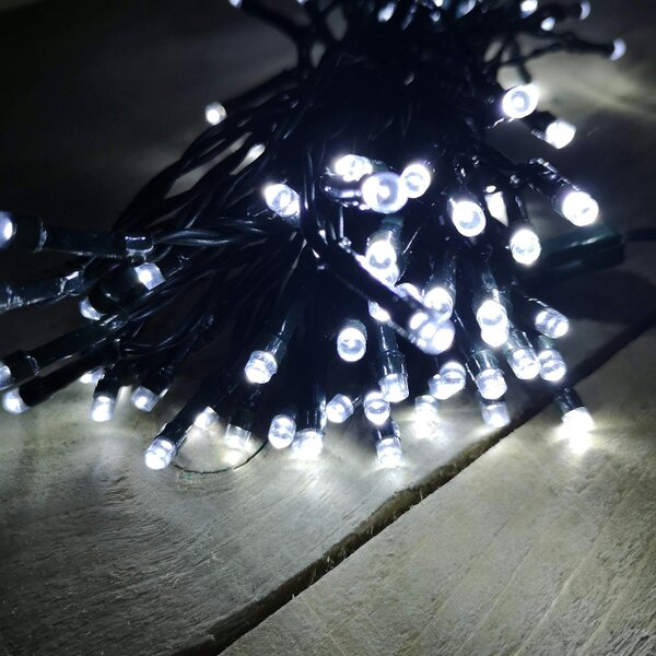 Samuel Alexander 100 LED 10m Premier Christmas Indoor Outdoor Multi Function Battery Operated String Lights with Timer in Cool White