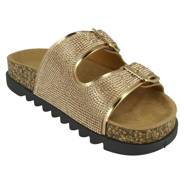Spot On Ladies Spot On Wide Fit Slider Sandals F12009
