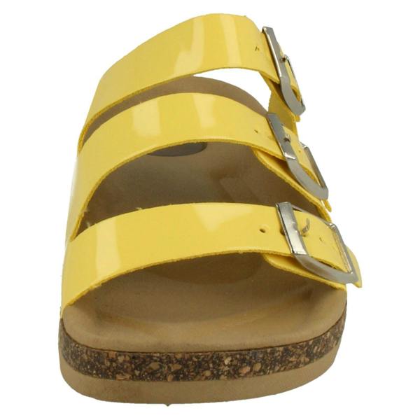 Spot On Ladies Spot On Three Buckle Mules