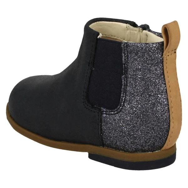 Clarks Infant Girls Clarks Glitter Detailed Ankle Boots Drew Fun