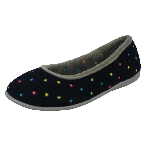 Padders Ladies Padders Casual Slip On Textile Slippers - Ballerina