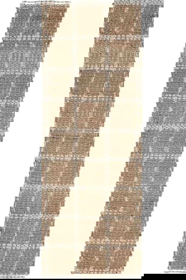 Jute Check Natural Rug Striped & Geometric Handwoven