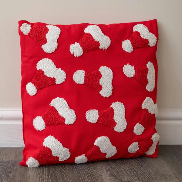 Samuel Alexander 43cm Soft Red Santa Hat Christmas Cushion Decoration