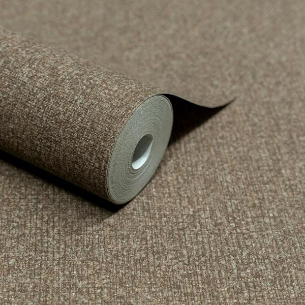 Grandeco Boutique Monroy Semi Plain Effect Luxury Weight Embossed Wallpaper, Chocolate