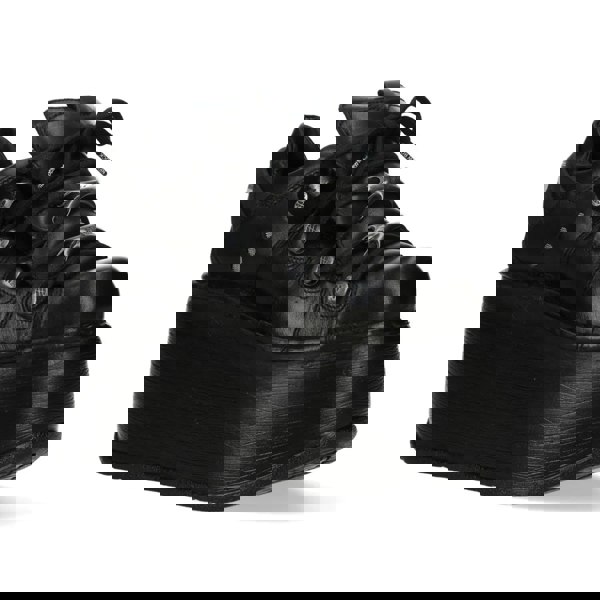 New Rock M-120N-C96 Black Leather Platform Ankle Boots