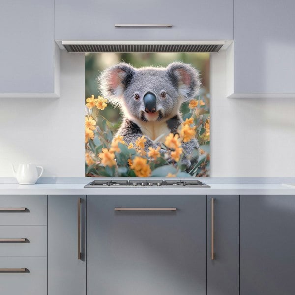 Warren Reed Koala Bear in Field Glass Kitchen Splashback - 00043