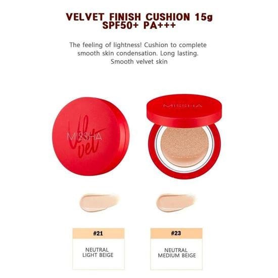 MISSHA Velvet Finish Cushion SPF50+ PA+++ - 2 Colours