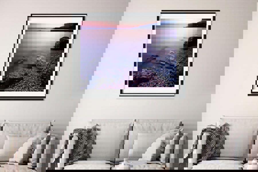 Purple Seascape print of Volos in Greece