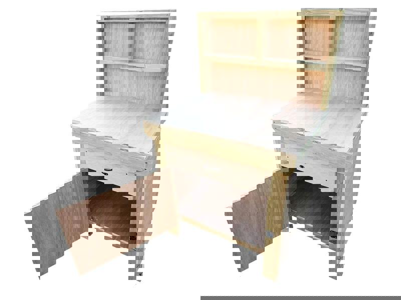 Wooden MDF Top Storage Workbench (V.4) – Sturdy Tool Cabinet with Lockable Cupboard, Drawers and Back Panel, Ideal for Garages, Workshops, and Studios