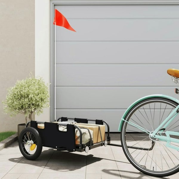 Berkfield Cargo Bike Trailer Black Oxford Fabric and Iron