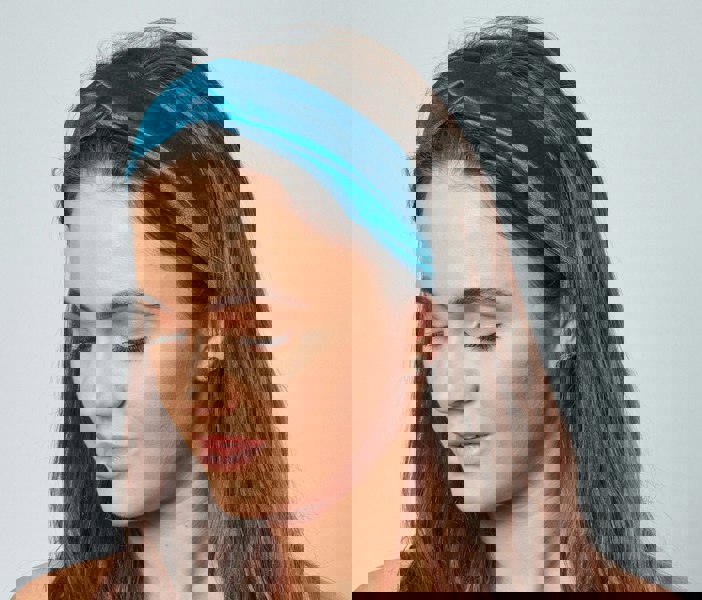 Antonia York Teal Velour Velvet Headband | Tess Twisted Knot Elasticated Bandana