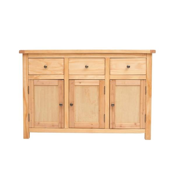 Lugo Waxed 3 Drawer 3 Door Sideboard Brass Knob