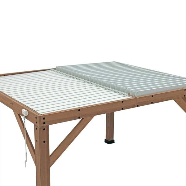 Yardistry Wooden Pergola 13ft x 11ft (4m x 3.4m) With Louvered Roof 4m x 3.3m Wooden Gazebo 3
