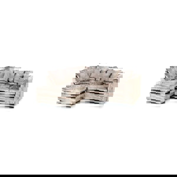 Dylan Crushed Velvet 4 Seater Fabric Corner Sofa in Mink