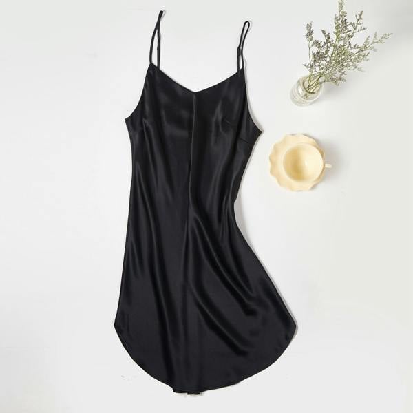 Silk Slip Dress River Nymph - Black