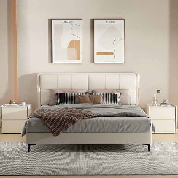 Mursi Bedside Table, Solid Wood, Cream-Rit Concept-Rit Concept