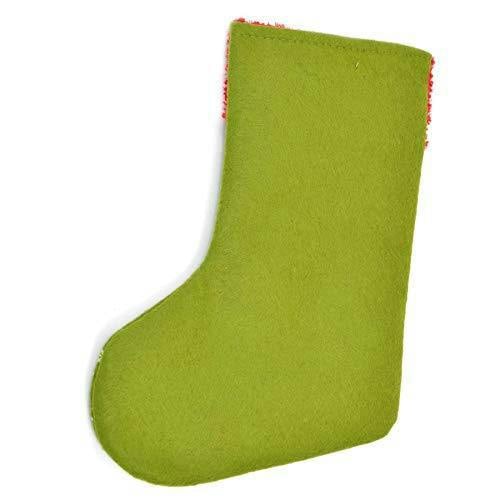 Medium Green Santa Christmas Stocking for Festive Home Decoration and Small Gifts image 3